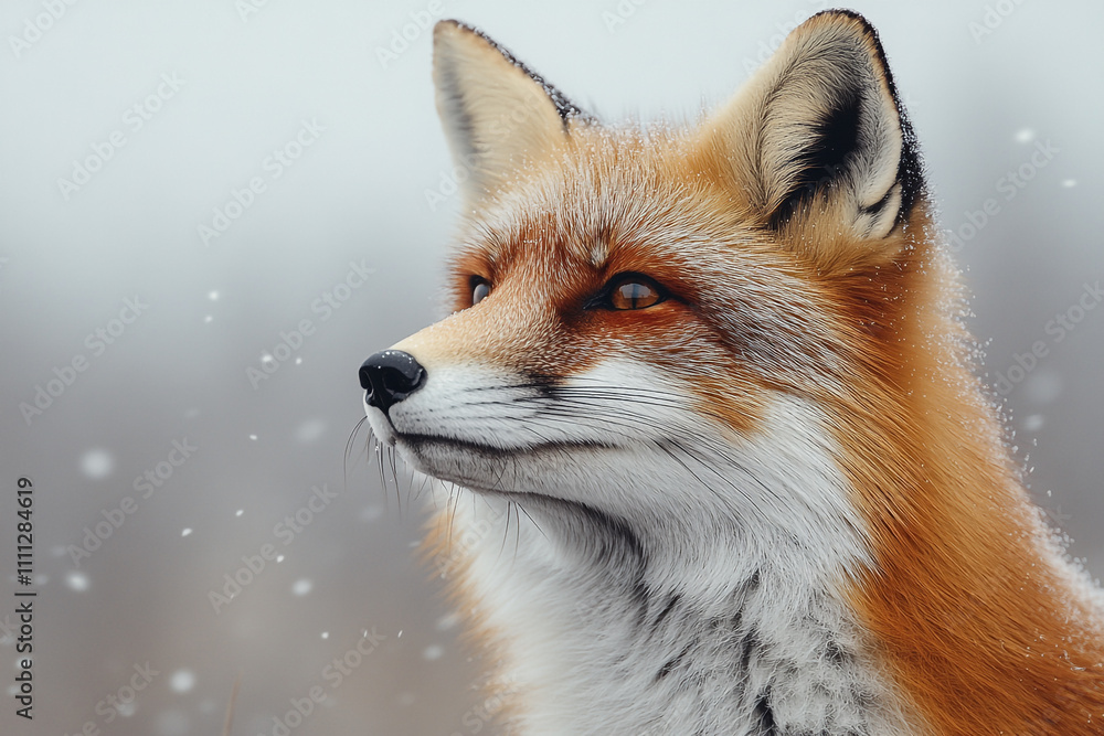 Obraz premium Red Fox In Winter Snow A Majestic Creature
