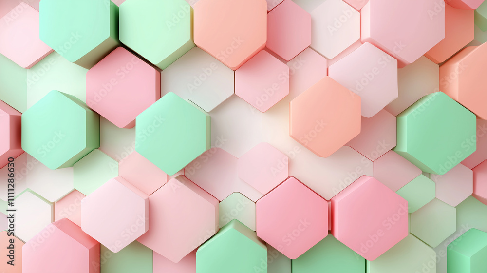 Soft hexagon design in gradient shades of pink Soft hexagon design in gradient shades of pink