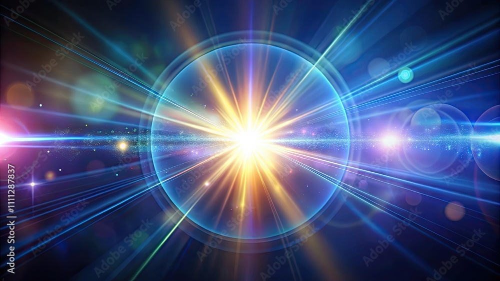Obraz premium Shiny lights reflecting off an optical lens creating beautiful lens flares , lights, optical, lens, lens flares, shiny