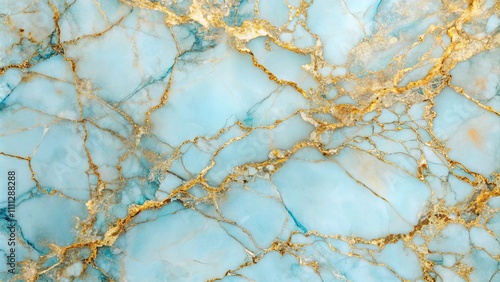 Close-up of elegant light blue marble with stunning gold veins, elegant, close-up, light blue, marble, gold, veins