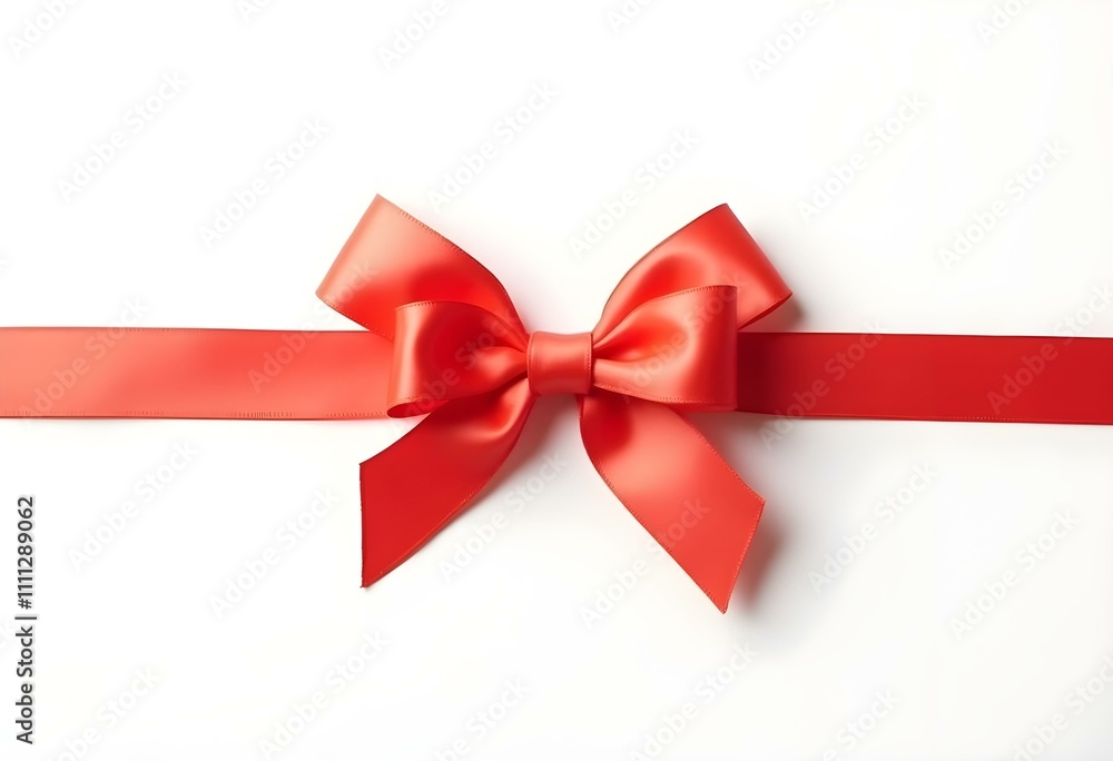Red satin ribbon with bow isolated on white, top view
Red satin ribbon with bow isolated on white, top view