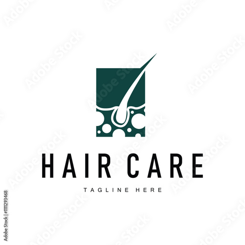 Hair care logo design simple hair skin care silhouette illustration vector template