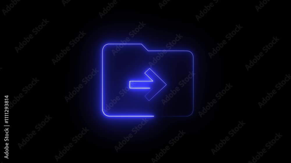 Digital folder icon concept neon glowing mobile device folder icon animated on computer file folder with documents Animation of folder opening and closing black background. Digital folder icon concept neon glowing mobile device folder icon animated on computer file folder with documents Animation of folder opening and closing black background.