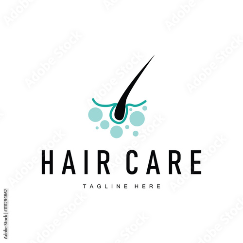 Hair care logo design simple hair skin care silhouette illustration vector template