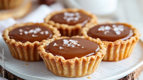 Salted Caramel Mini Tarts, Decadent and Sweet, Perfect for Desserts and Special Occasions.AI Generation