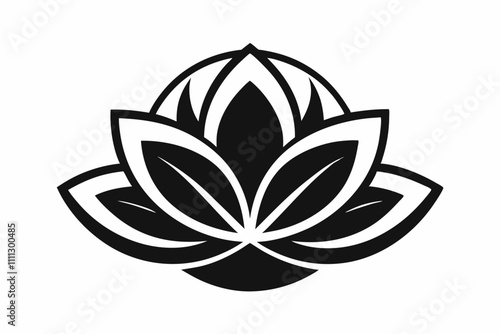 Lotus flower icon. Lotus flower. Black lotus icon on white background