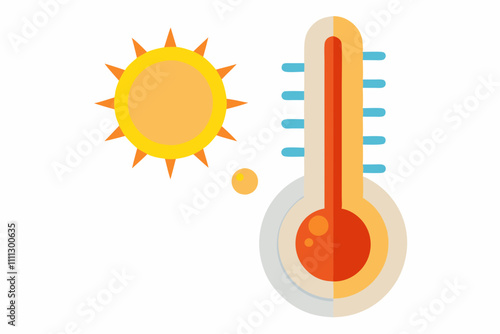 Thermometer Vector Icon Flat Style