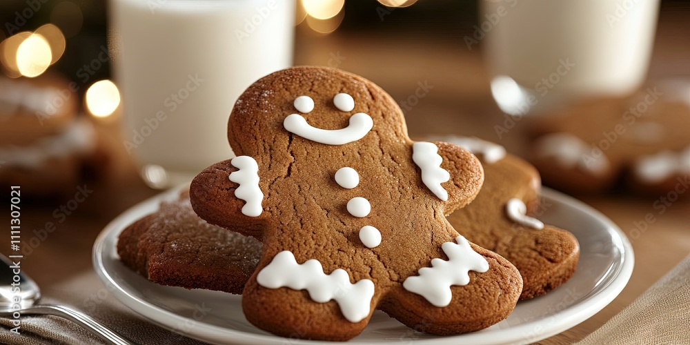 gingerbread cookies and milk - gingerbread cookies and milk -
