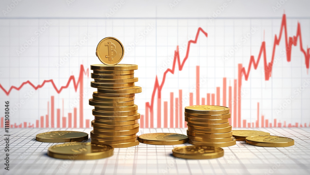 background illustration of coins and graphs background illustration of coins and graphs