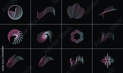 Frequency Wave Logo Set