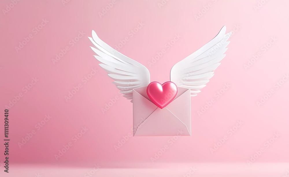 3D rendering of a Valentine's Day background with two red hearts, lights, and decorative elements on a pink pastel-colored background. 3D rendering of a Valentine's Day background with two red hearts, lights, and decorative elements on a pink pastel-colored background.