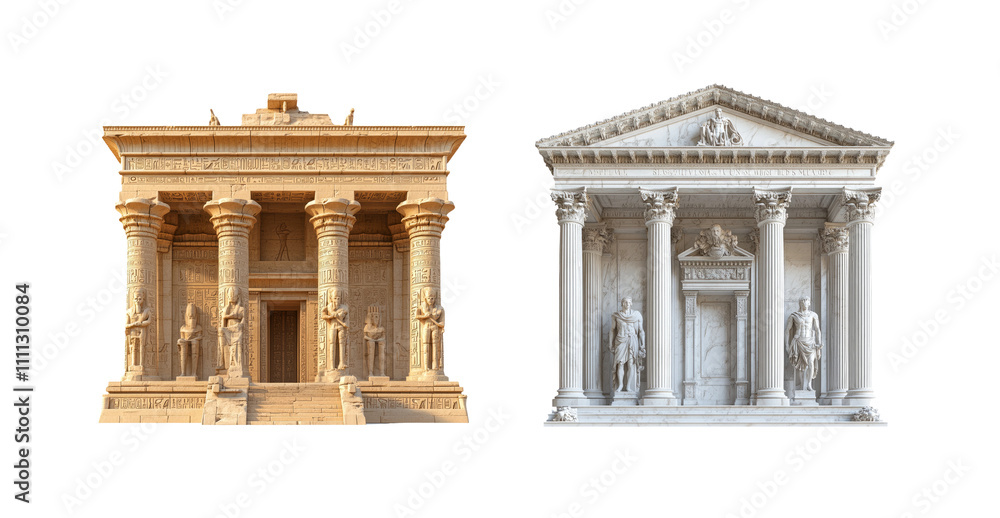 Fototapeta premium Elegant Classical Architecture on Transparent Background