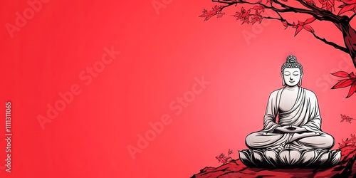 anime bodhi day solid background,