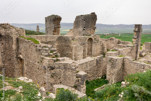 Remains of the Licinian Baths in the ancient roman city of Dougga. Tunisia