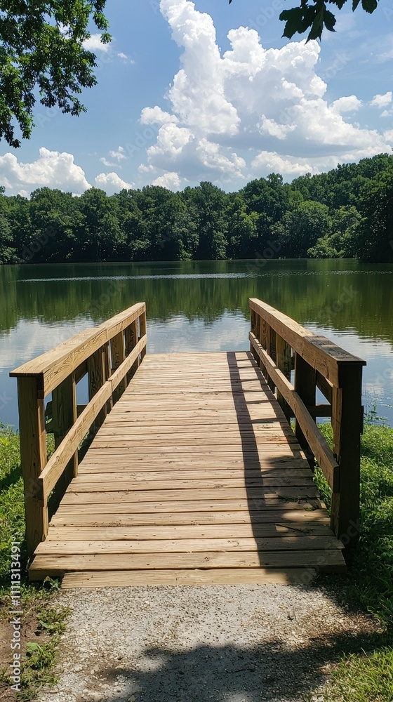 Contemplative space a tranquil dock overlooking a serene lake landscape Contemplative space a tranquil dock overlooking a serene lake landscape