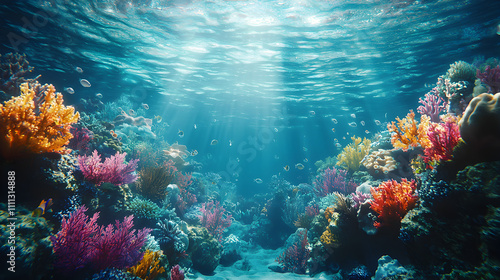 Wallpaper Mural Vibrant Coral Reef  Underwater Scene  Tropical Fish Torontodigital.ca