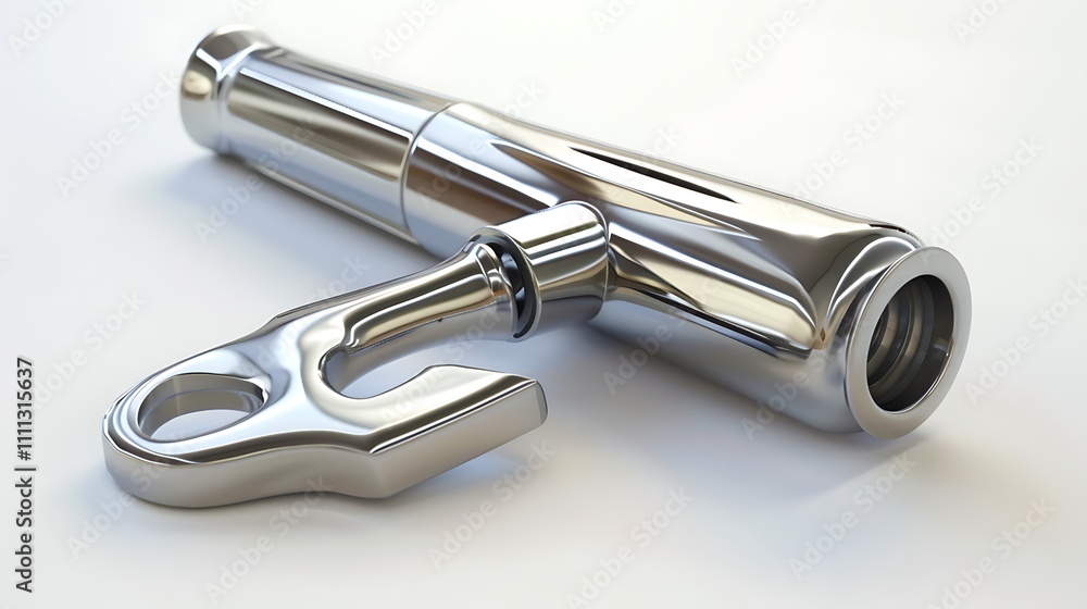 A professional image of a whistle, with clear metallic details, isolated on white A professional image of a whistle, with clear metallic details, isolated on white