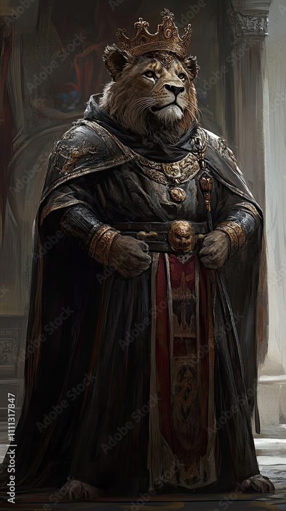 Majestic Lion King in Regal Attire Commands Respect Majestic Lion King in Regal Attire Commands Respect
