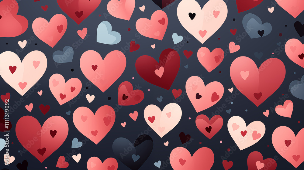 Seamless pattern with hearts, concept of a wallpaper Seamless pattern with hearts, concept of a wallpaper