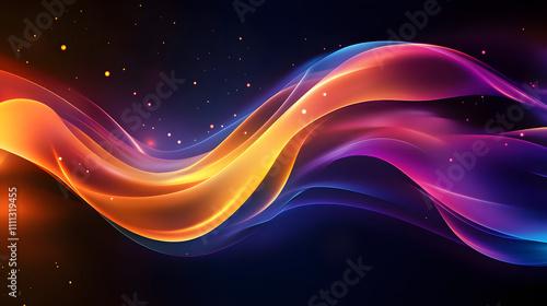  Neon illuminated dynamic sheets wallpaper. Abstract business background