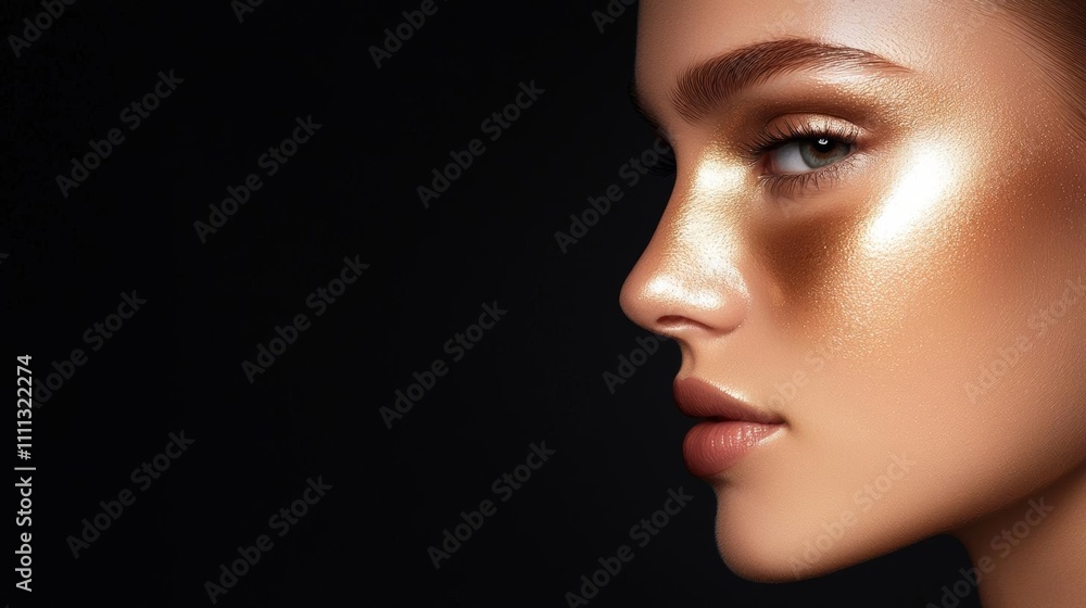 A womans face with one side showcasing real skin details and the other side with a filtered, perfected finish A womans face with one side showcasing real skin details and the other side with a filtered, perfected finish