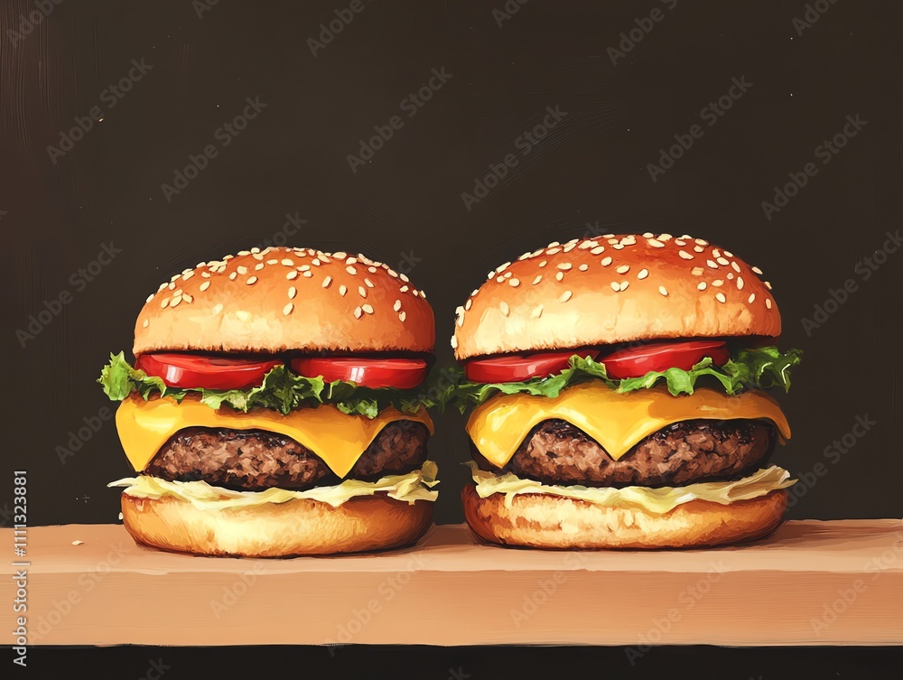 hamburger on black background hamburger on black background