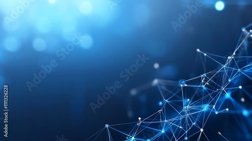 Abstract blue network connection background.