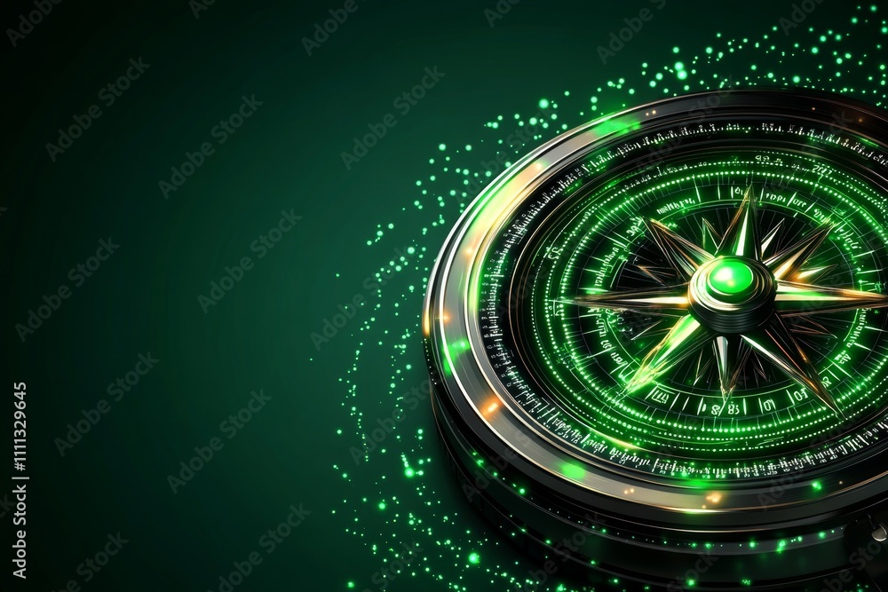 A flat design of a digital compass interface with glowing lines and numbers on a neutral gradient background A flat design of a digital compass interface with glowing lines and numbers on a neutral gradient background