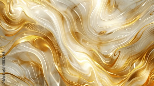 Luxurious golden veins flowing through white marble, creating an elegant and opulent wallpaper design