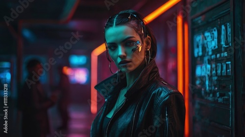 Woman in Focus, In a cyberpunk CHILL