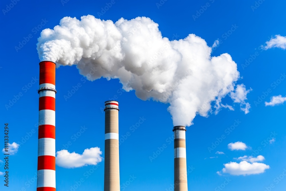 A striking visualization of the green brush industry contributing to pollution, with smoke stacks releasing thick clouds, contrasting with the green-brush product imagery A striking visualization of the green brush industry contributing to pollution, with smoke stacks releasing thick clouds, contrasting with the green-brush product imagery