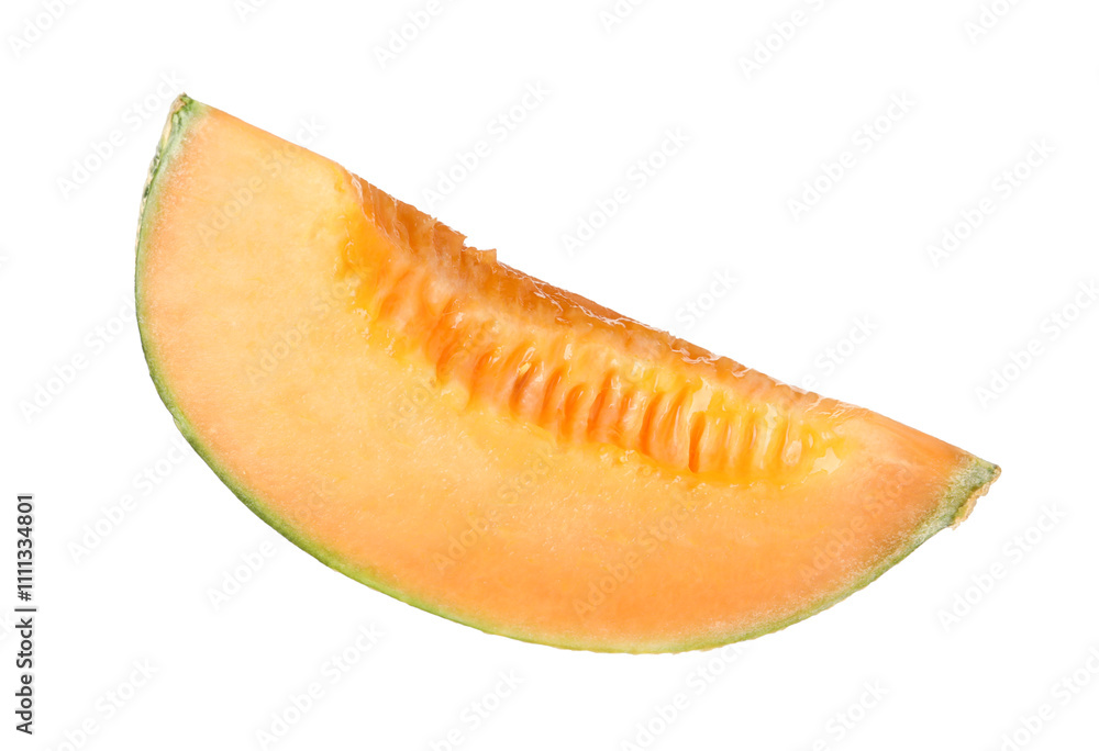 Piece of Cantaloupe melon isolated on white Piece of Cantaloupe melon isolated on white