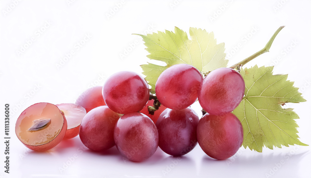 Obraz premium grapes fruit, peeled or cut on a natural white