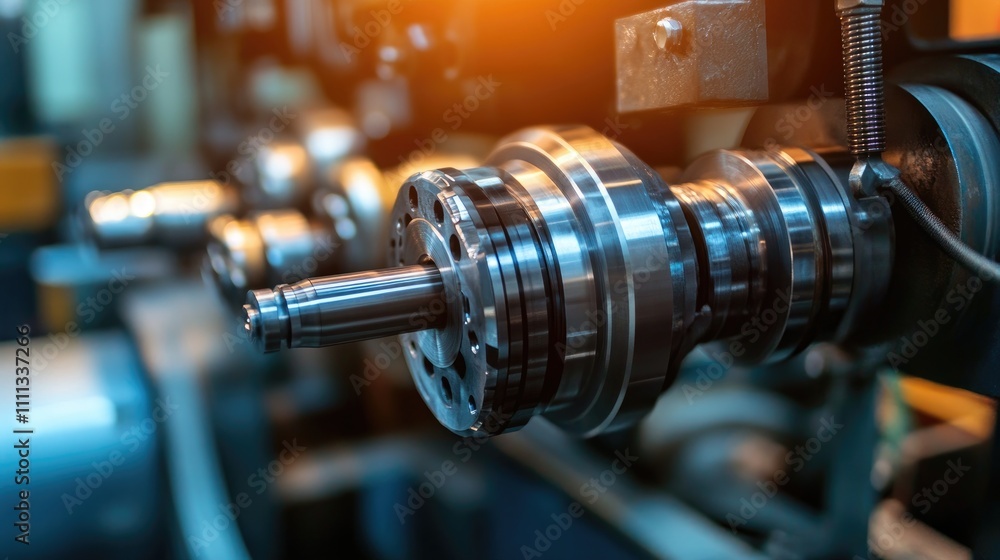 Fototapeta premium Precision Machinery Component in Industrial Manufacturing Process