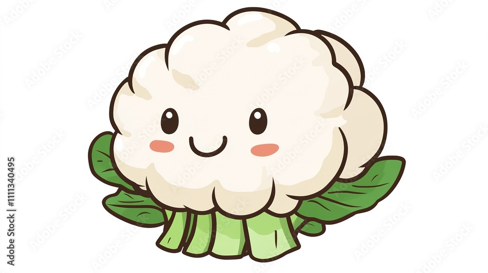 Small and cute cartoon-style cauliflower illustration featuring a playful and adorable design with vibrant colors, perfect for children’s content and branding. Small and cute cartoon-style cauliflower illustration featuring a playful and adorable design with vibrant colors, perfect for children’s content and branding.