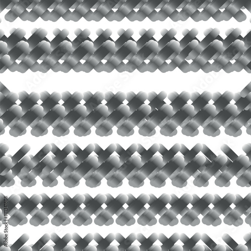 Simulation of a photograph of atomic or molecular chains under an electron microscope.