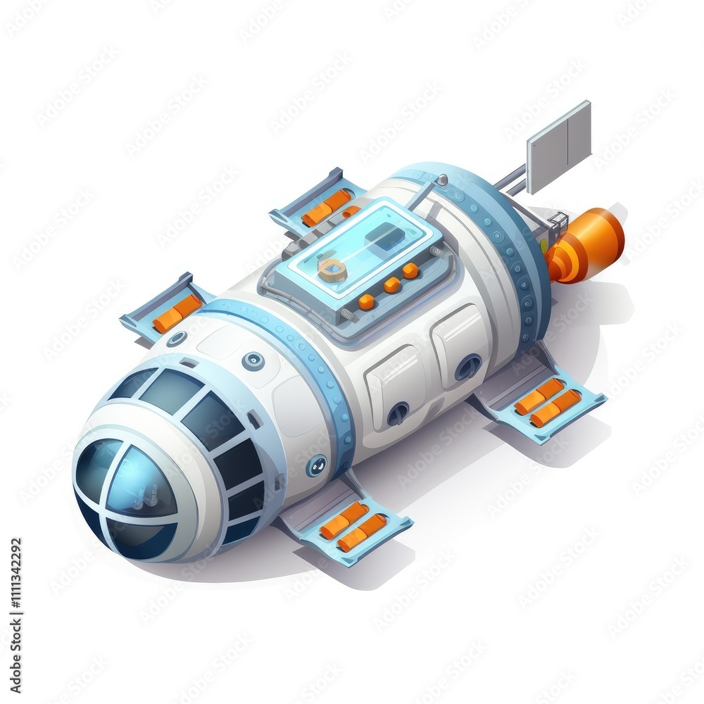 Isometric spaceship illustration. Isometric spaceship illustration.