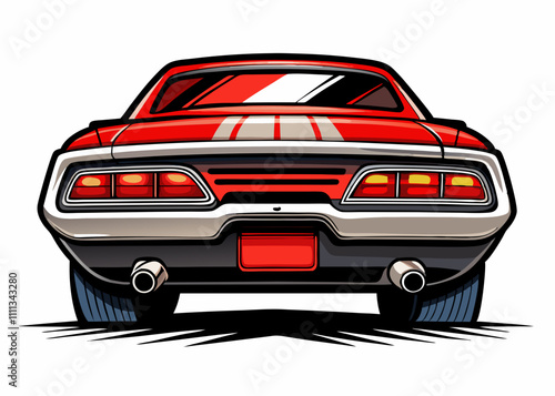 muscle car tail light illustration design