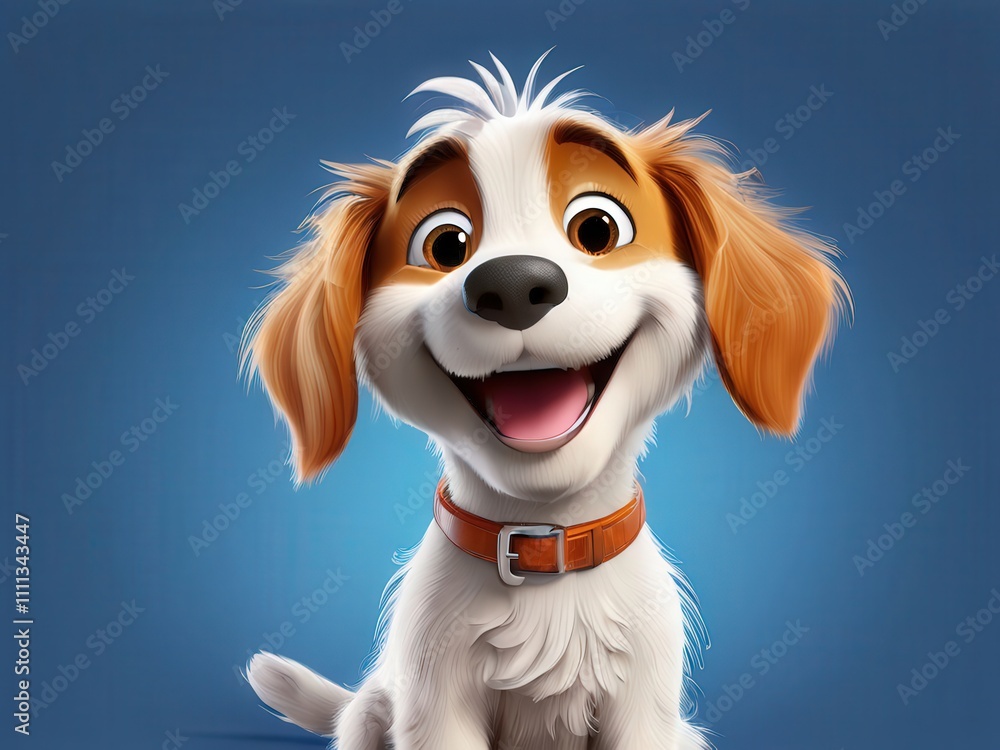 the AI Image Generator, Cheerful Cartoon Dog with Orange Ears the AI Image Generator, Cheerful Cartoon Dog with Orange Ears