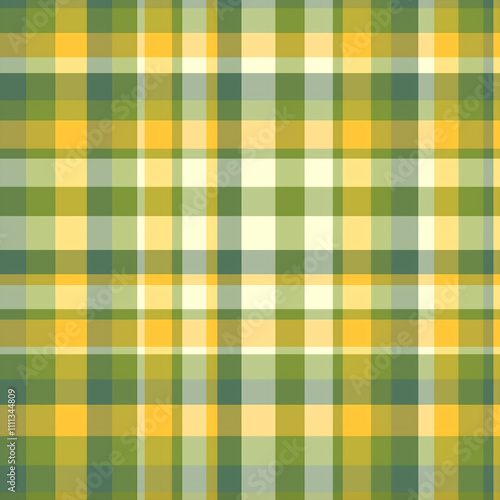 Yellow and Green Plaid Pattern Background