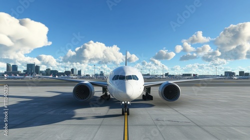 3D Rendering of Airplane at Airport