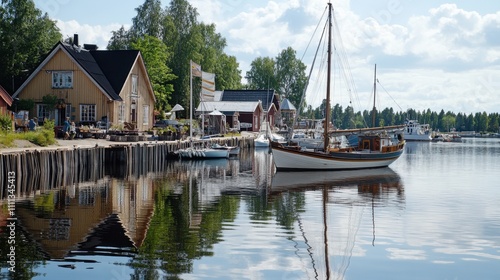 Tranquil Sunny Day at Finnish Marina