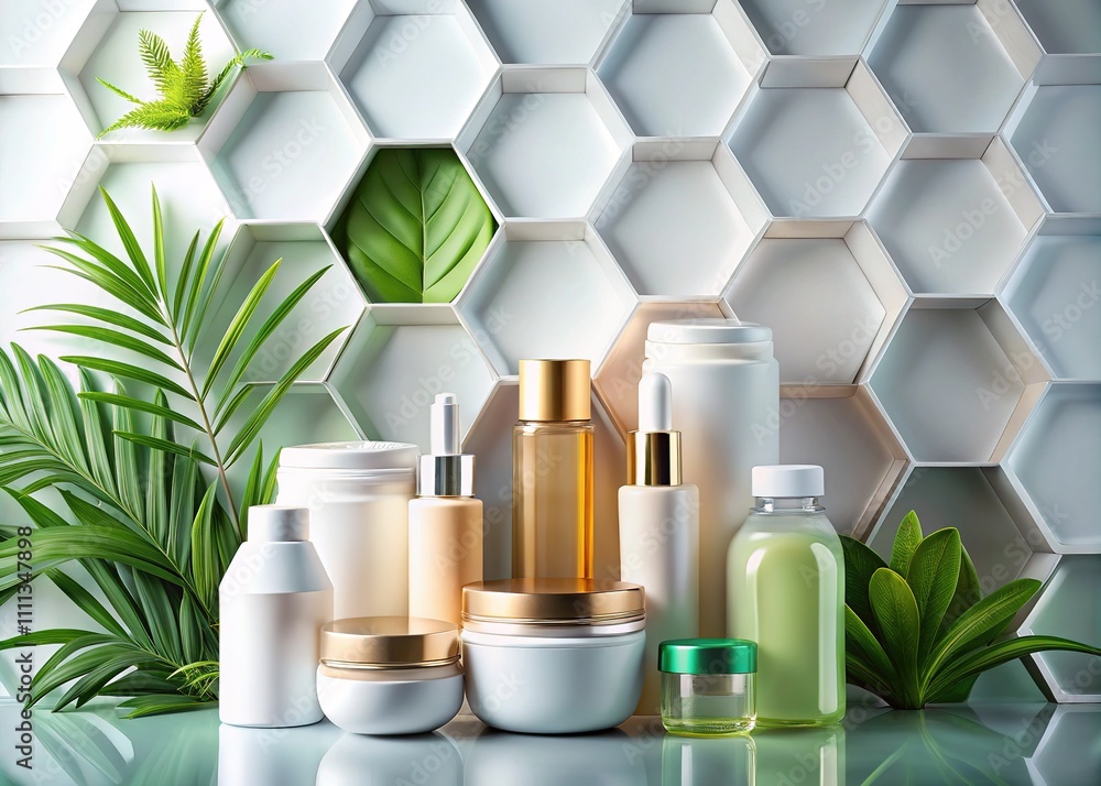 Hexagon Skincare Products - AI Photography Hexagon Skincare Products - AI Photography