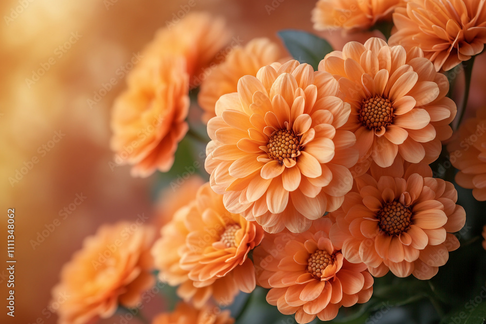 Peach Dahlias Bloom in Soft Autumn Light Peach Dahlias Bloom in Soft Autumn Light