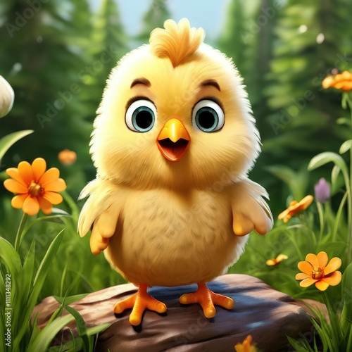 the AI Image Generator, Adorable Cartoon Chick i