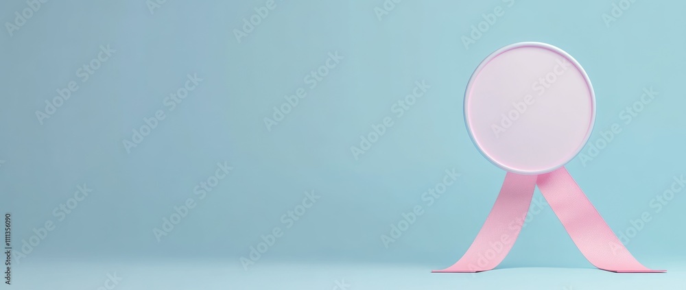 A minimalist award ribbon on a soft blue background, symbolizing achievement or recognition. A minimalist award ribbon on a soft blue background, symbolizing achievement or recognition.