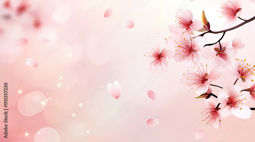 Cherry blossoms with delicate pink petals, light pink Cherry blossoms with delicate pink petals, light pink