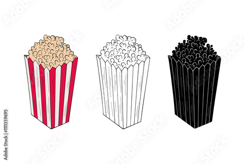 Popcorn box isolated on white background