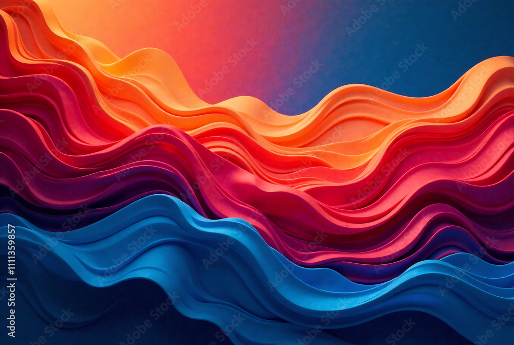 Lively waves of red, orange, and blue create a dynamic and fluid pattern that invokes energy and movement Lively waves of red, orange, and blue create a dynamic and fluid pattern that invokes energy and movement