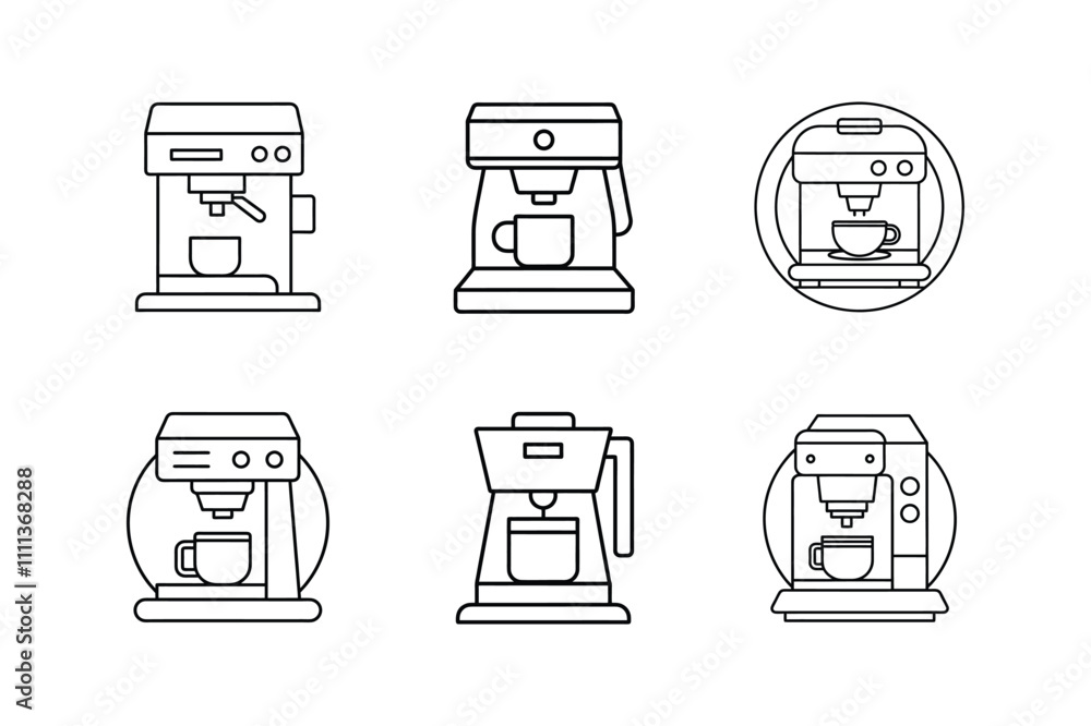 coffee machine line art icon vector illustration outline design coffee machine line art icon vector illustration outline design